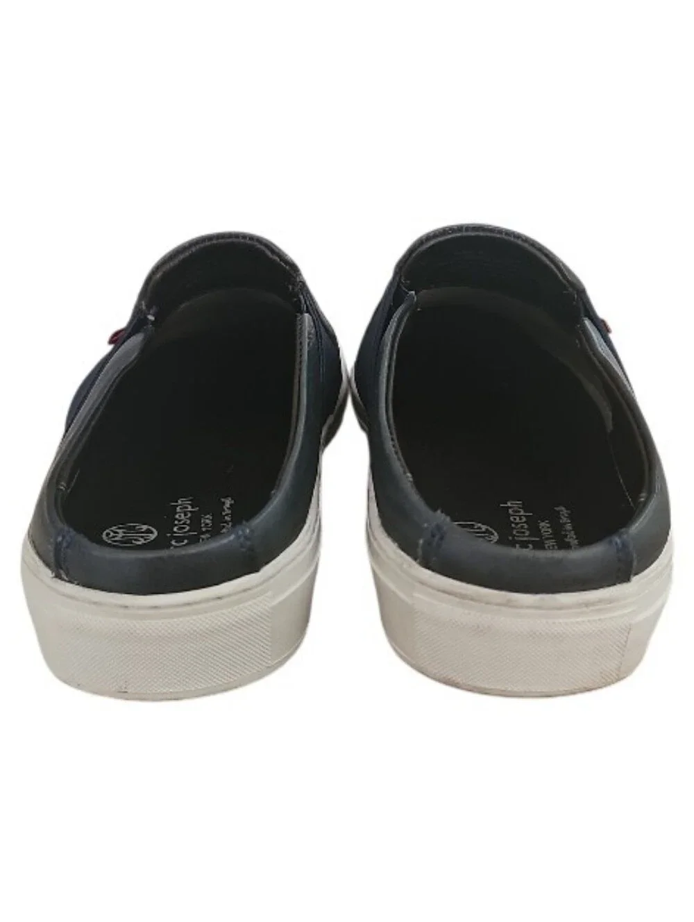 Marc Joseph NY Leather Slip On Mules Men 10.5 Navy Clogs Comfort Casual Shoes